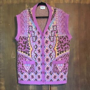FRNCH sweater vest button front pastels